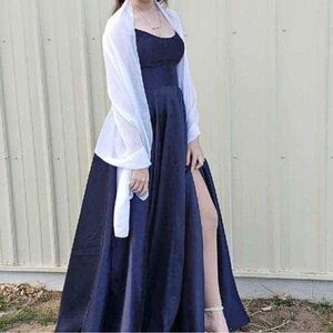 Elegant Navy Blue Evening Gown